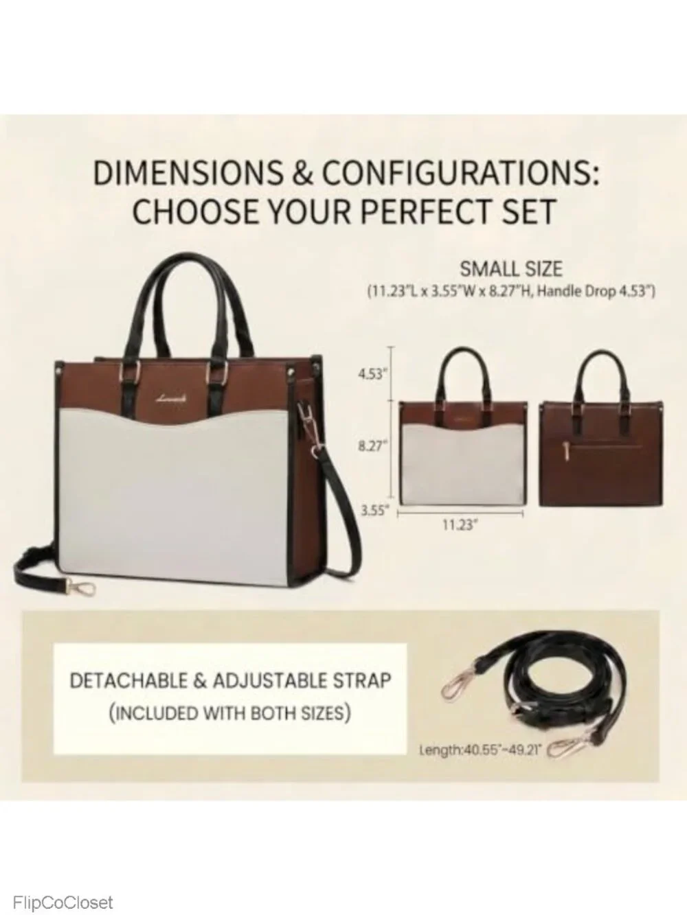 Vintage Color Block Satchel Tote Bag PU Leather Crossbody